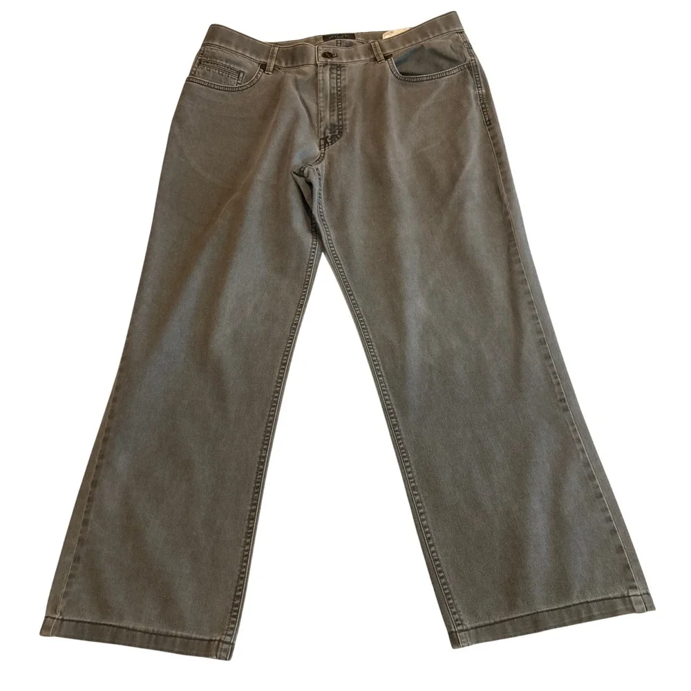 HILTL Mens 35x28 Grey Straight Leg Trousers Pants Grey Wash Made in‎ Macedonia